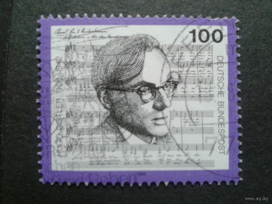 Германия 1992 композитор Михель-0,7 евро гаш.